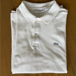 White on white Lacoste Polo shirt